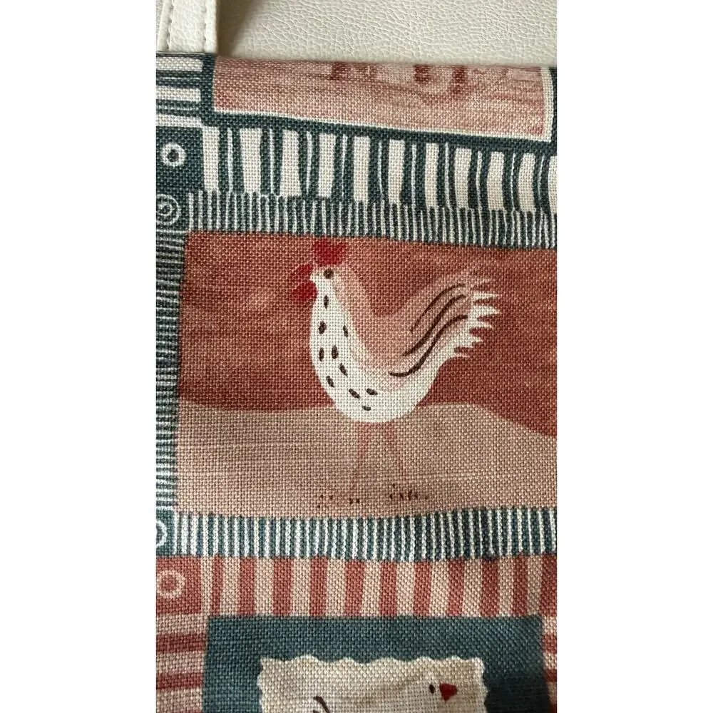 Farmhouse Patchwork Barn Horse Cow Chicken Country Cottagecore Tote Shoulder Bag
